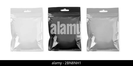 foil package isolated on white with Stock Photo
