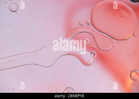 Pink abstract background picture made with oil, water and soap Stock Photo