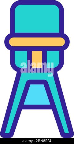 high classic feeding chair icon vector outline illustration Stock Vector