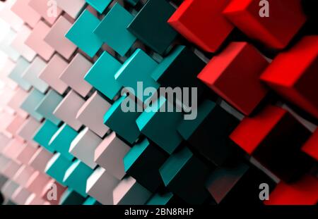 colorful geometric diagonal background, abstract background, horizontal. 3D illustration. Graphic design concept Stock Photo