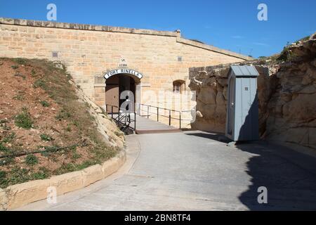 fort rinella in kalkara in malta Stock Photo