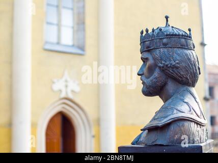 monument to the crusader with a cross at the head Stock Photo