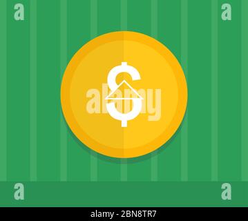 Dollar up icon. Money symbol with up stretching, rising prices. dollar rate, cash salary increase. vector illustration Stock Vector