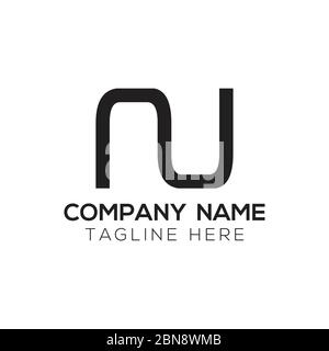 Initial Letter NU Logo Design Vector Template. Creative Abstract NU Letter Logo Design Stock Vector