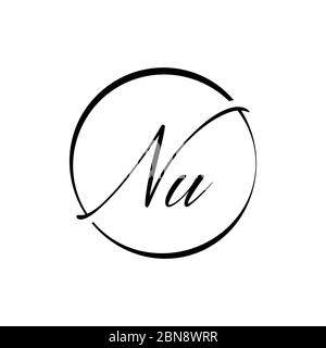 Initial Letter NU Logo Design Vector Template. Creative Abstract NU Letter Logo Design Stock Vector
