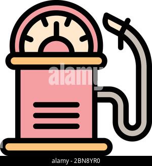 Old fuel station icon. Outline old fuel station vector icon for web design isolated on white background Stock Vector
