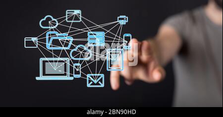 A code data concept in hand Stock Photo