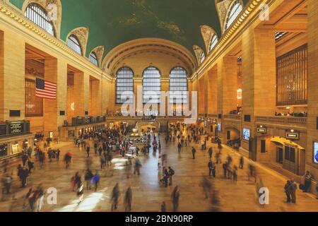 Manhattan, New York, USA - April 20, 2016: Interior of the Grand Central Terminal in New York. Grand Central Terminal is a commuter rapid transit and Stock Photo