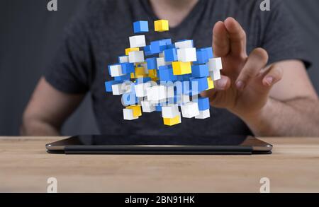 A Cloud storage and Computing concept. Stock Photo