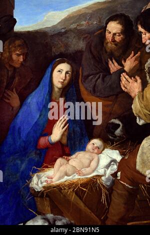 L'Adoration de Bergers -  The Adoration of the Shepherds 1650 Jusepe de Ribera 1591-1652 Italy Italian Stock Photo
