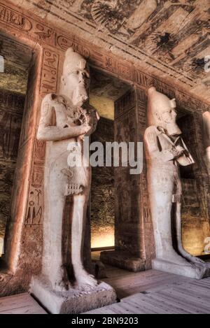 Ramses II, Statues, Hypostyle Hall, , Ramses II Temple, UNESCO World Heritage Site, Abu Simbel, Egypt Stock Photo