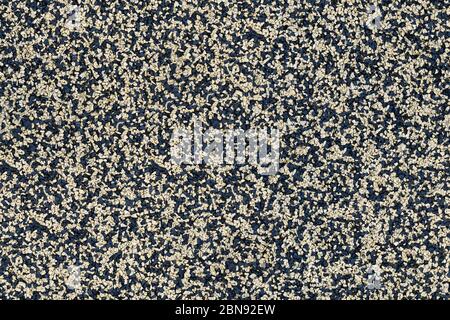 Rubber soft coating texture. Surface used on sport stadium, running track, treadmill, children's playground. Modern floor granular covering made from Stock Photo