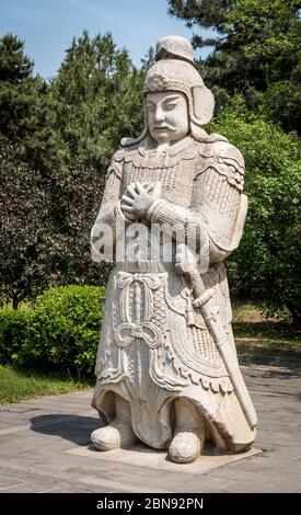 Statue of General, Sacred Way, Ming Tombs, Near Beijing Stock Photo