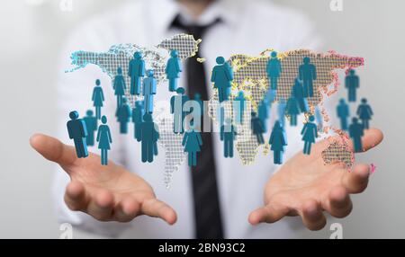 A  Big data visualization. Network connection structure network Stock Photo