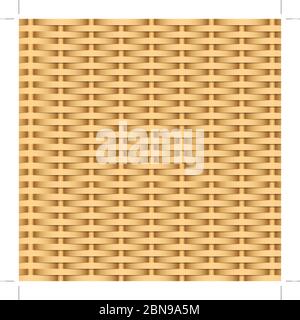 Simple woven wicker texture. Light brown background. Imitation rattan or willow weaving. Stock Vector