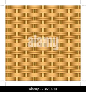 Simple woven wicker texture. Light brown background. Imitation rattan or willow weaving. Stock Vector