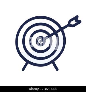 Target with arrow hand drawn outline doodle icon. Cartoon vector illustration Stock Vector