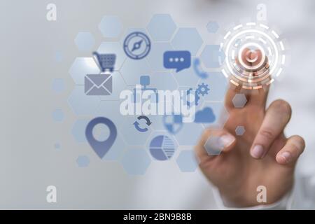 A 2d rendering Cloud computing, Cloud Computing Concept Stock Photo