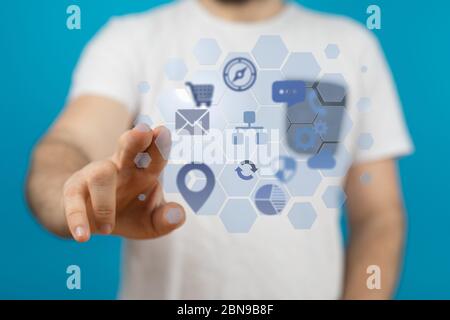 A 2d rendering Cloud computing, Cloud Computing Concept Stock Photo