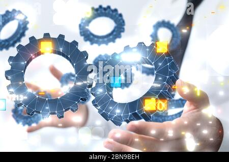 A business team gear to success concept Stock Photo