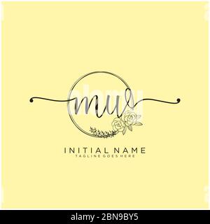 Initial mw beauty monogram and elegant logo design