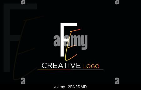 Alphabet letter icon logo FE Stock Vector