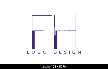 Minimalist abstract letter FH logo. This logo icon incorporate with two abstract shape in the creative process. Stock Vector