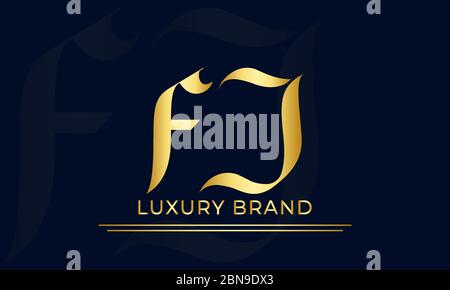 Creative Innovative Initial FJ logo and JF logo. FJ Letter Minimal luxury Monogram. Professional initial design. Premium Business typeface. Alphabet Stock Vector