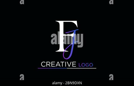Creative Innovative Initial FJ logo and JF logo. FJ Letter Minimal luxury Monogram. Professional initial design. Premium Business typeface. Alphabet Stock Vector