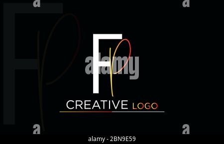 Initial letter logo FP, PF, logo template Stock Vector