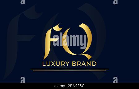 FQ letter Type Logo Design vector Template. Abstract Letter FQ logo Design Stock Vector