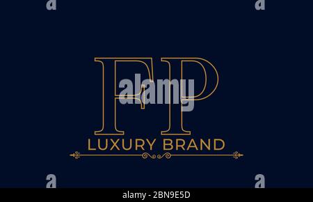 Initial letter logo FP, PF, logo template Stock Vector