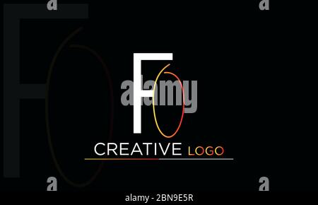 fo/of Initial abstract company Logo Design with negative space. company logo template vector Stock Vector