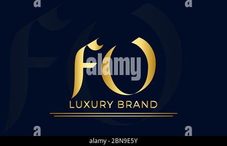 fo/of Initial abstract company Logo Design with negative space. company logo template vector Stock Vector