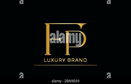 Initial letter logo FP, PF, logo template Stock Vector