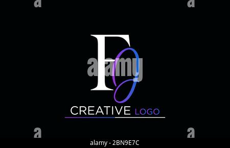 fo/of Initial abstract company Logo Design with negative space. company logo template vector Stock Vector
