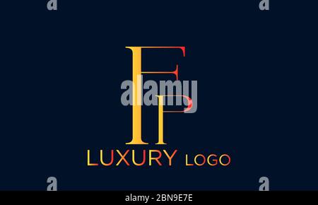 Initial letter logo FP, PF, logo template Stock Vector