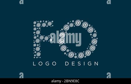 fo/of Initial abstract company Logo Design with negative space. company logo template vector Stock Vector