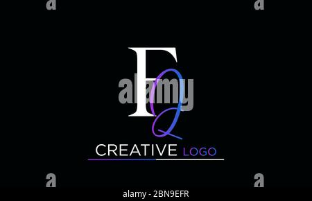 FQ letter Type Logo Design vector Template. Abstract Letter FQ logo Design Stock Vector
