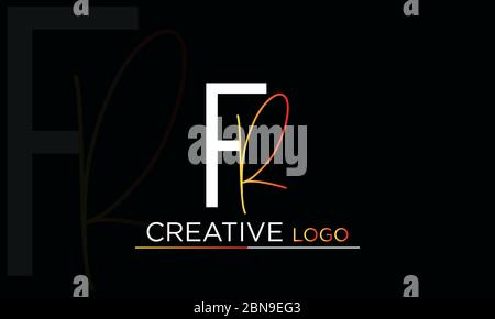 Letter RF or FR logo icon template design Stock Vector
