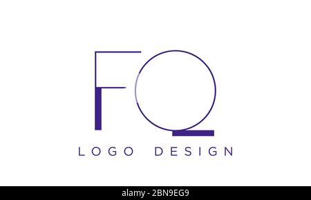 FQ letter Type Logo Design vector Template. Abstract Letter FQ logo Design Stock Vector