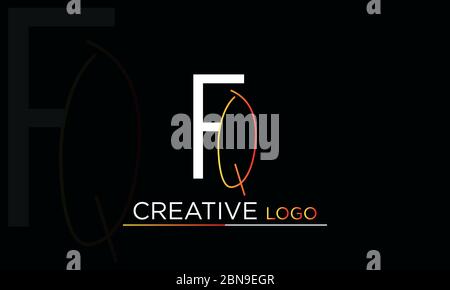 FQ letter Type Logo Design vector Template. Abstract Letter FQ logo Design Stock Vector