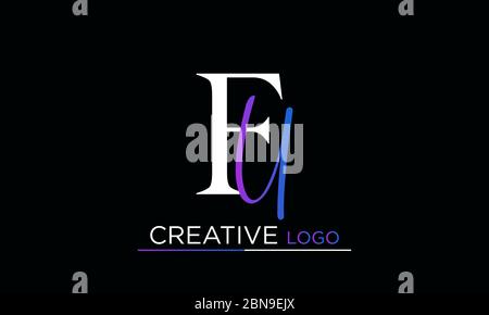 FU or UF letter logo. Unique attractive creative modern initial FU UF F U initial based letter icon logo Stock Vector