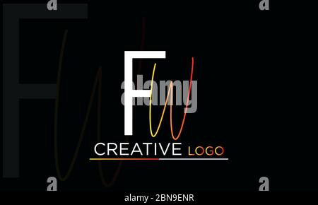 FW Letter Logo Design Template Vector Stock Vector