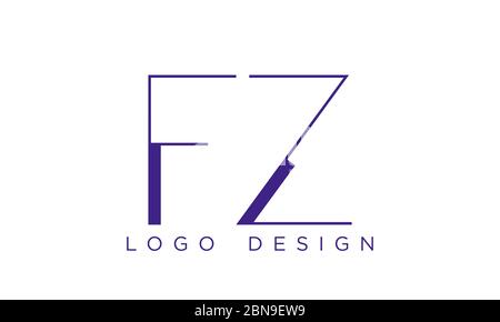 FZ logo design template vector illustration minimal design Stock Vector