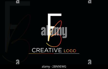Creative Innovative Initial BF logo and FB logo. B Letter Minimal luxury Monogram. F Professional initial design. Premium Business typeface. Alphabet Stock Vector