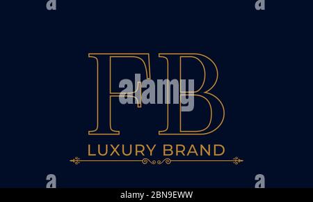 Creative Innovative Initial BF logo and FB logo. B Letter Minimal luxury Monogram. F Professional initial design. Premium Business typeface. Alphabet Stock Vector