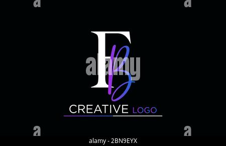 Creative Innovative Initial BF logo and FB logo. B Letter Minimal luxury Monogram. F Professional initial design. Premium Business typeface. Alphabet Stock Vector