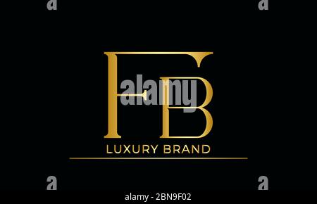 Creative Innovative Initial BF logo and FB logo. B Letter Minimal luxury Monogram. F Professional initial design. Premium Business typeface. Alphabet Stock Vector