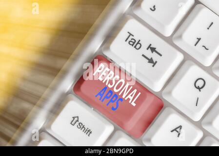 Handwriting text Personal Apps. Conceptual photo Organizer Online Calendar Private Information Data Stock Photo